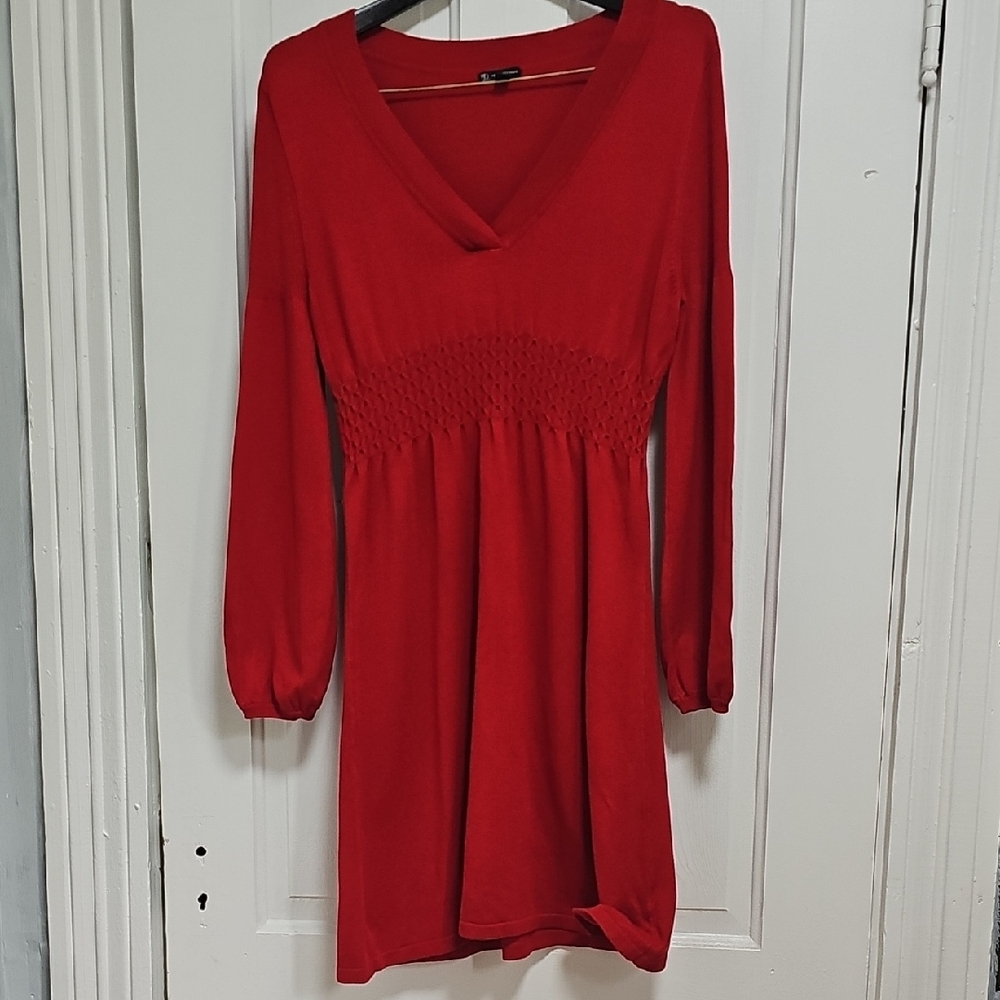 New Directions Vibrant Red Knit Dress